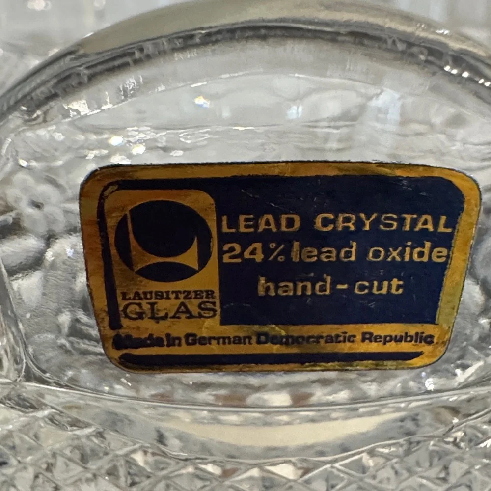 Vintage 8 1/2” Lausitzer Glas Crystal bowl German Democratic Republic (heavy)